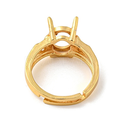 Adjustable Brass Solitaire Ring Settings KK-WH0063-11G-1