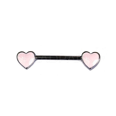 Brass Enamel Pink Heart Barbell Nipple Rings FS-WGE2017-05-1