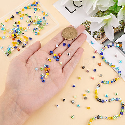 3 Strands Handmade Millefiori Glass Bead Strands LAMP-OC0001-67-1