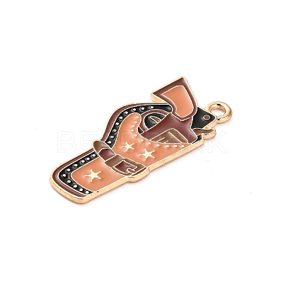 Western Cowboy Theme Alloy Enamel Pendants FIND-V001-04G-01-1