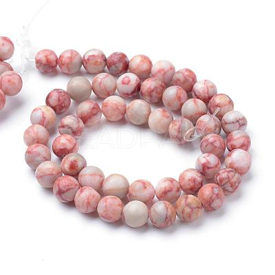 Natural Red Netstone Bead Strands G-R345-8mm-45-1