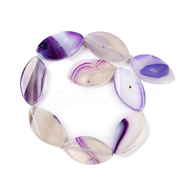 Natural Purple Banded Agate Beads Strands G-C141-A01-01-1