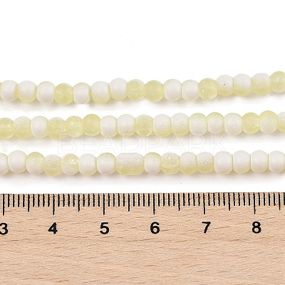 Frosted Crackle Glass Beads Strands GLAA-U001-4mm-M11-1