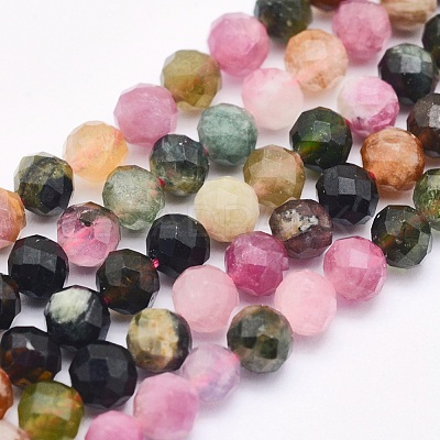 Natural Tourmaline Beads Strands G-O166-27-4mm-1