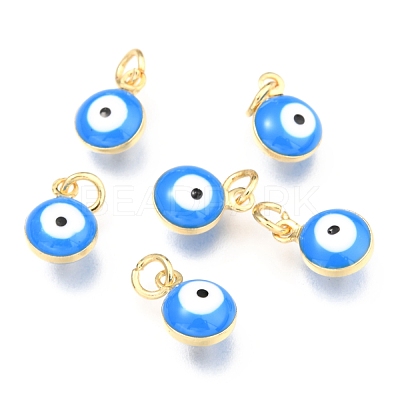 Brass Enamel Charms KK-B024-02G-A-1