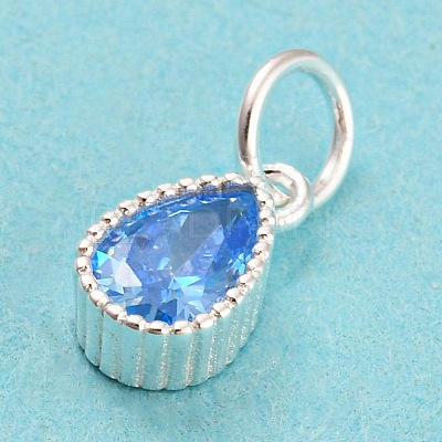 925 Sterling Silver Birthstone Charms STER-G035-01B-03-1