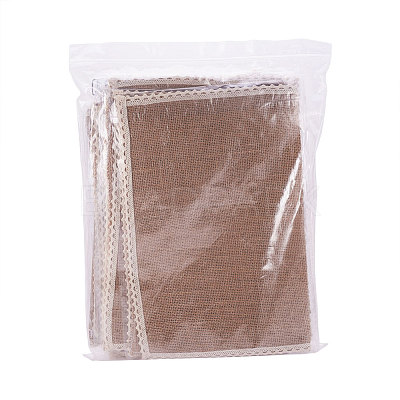 Braided Jute and Lace Non-Slip Insulation Pad AJEW-WH0066-01-1