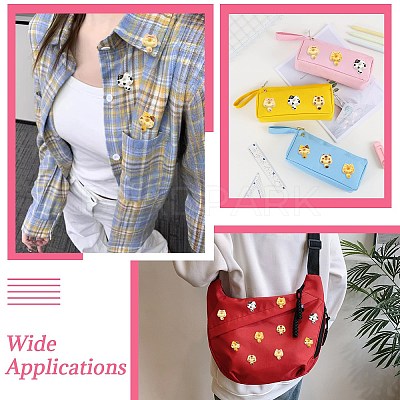 10Pcs 5 Colors Cartoon Cat-shape Doughnut Resin Lapel Pin Backs JEWB-CJ0003-07-1