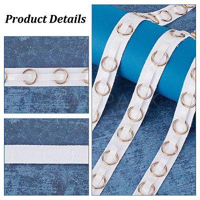 5 Yards Cotton Sewing Tape with Metal Ring DIY-OC0012-98-1