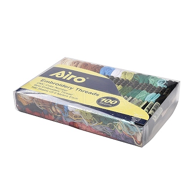 100 Skeins 50 Colors 6-Ply Polyester Embroidery Floss OCOR-K006-B03-1