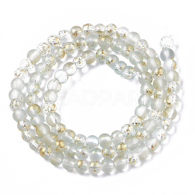 Frosted Spray Painted Glass Beads Strands GLAA-N035-03A-C09-1