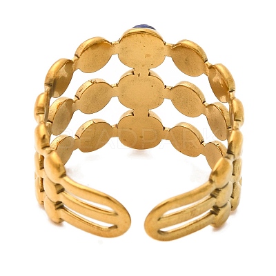 Natural Lapis Lazuli Finger Rings RJEW-Q822-44G-01-1