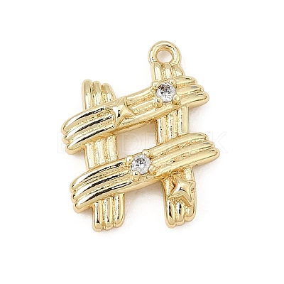 Brass Micro Pave Clear Cubic Zirconia Pendants CU-CBA3D76-13G-1