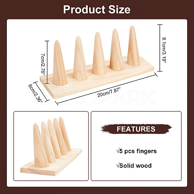 Wood Ring Display Stands ODIS-WH0001-42-1