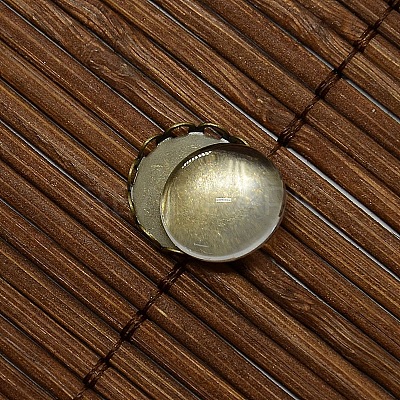 12mm Clear Domed Glass Cabochon Cover for Flat Round DIY Photo Brass Cabochon Making DIY-X0104-AB-NF-1
