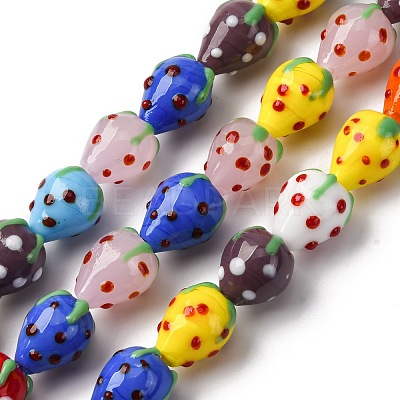 Handmade Lampwork Beads Strands LAMP-R109B-15A-01-1