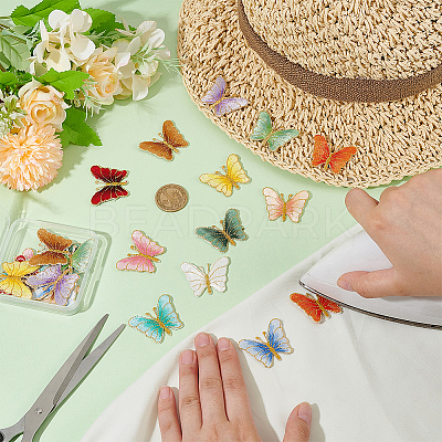 24Pcs 12 Colors Cloth Self Adhesive Patches FIND-FG0003-49-1