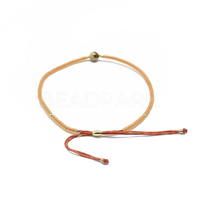 Adjustable Natural Picture Jasper Braided Bead Bracelets BJEW-F391-A14-1