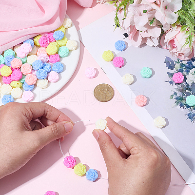 100Pcs Opaque Acrylic Beads MACR-SP0002-15-1