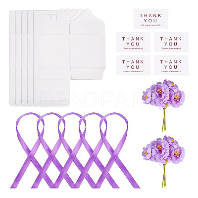 Clear PVC Candy Gift Packaging Boxes with Ribbon & Artificial Flower CON-TAC0001-20E-1