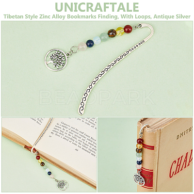 30Pcs Tibetan Style Zinc Alloy Bookmarks Finding AJEW-UN0001-70-1