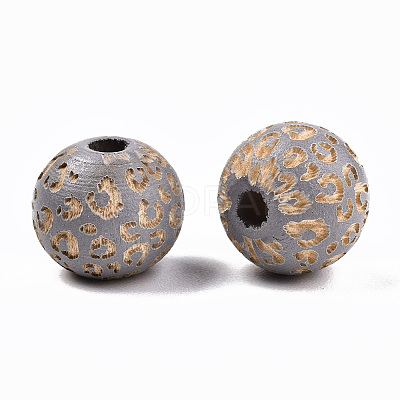 Painted Natural Wood Beads WOOD-T021-53A-05-1
