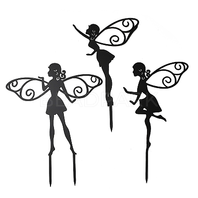 Iron Fairy Garden Stakes AJEW-Z050-01A-1