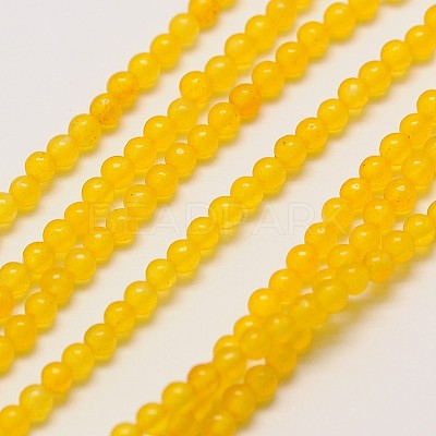 Natural White Jade Round Bead Strands G-A130-3mm-F09-1