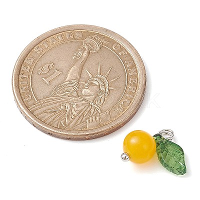 Natural Dyed White Jade Fruit Charms PALLOY-JF02431-01-1