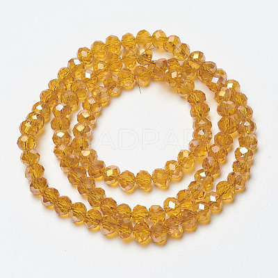 Electroplate Transparent Glass Beads Strands EGLA-A034-T4mm-H17-1