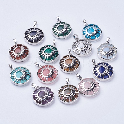 Natural & Synthetic Mixed Stone Pendants G-K234-B-1