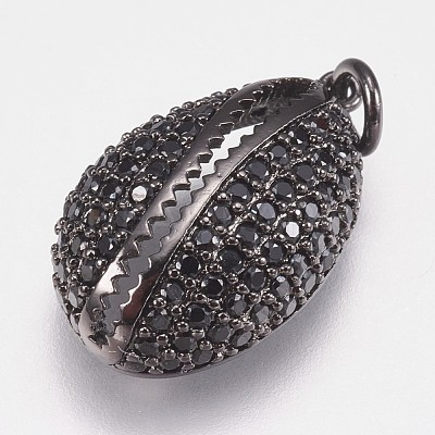 Brass Micro Pave Cubic Zirconia Pendants KK-I614-067B1-1