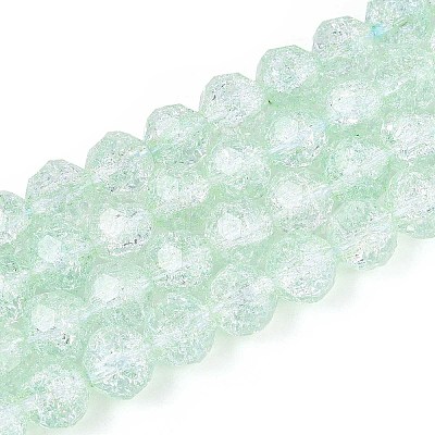 Transparent Crackle Glass Beads Strands GLAA-N053-8mm-06-1