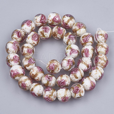 Handmade Gold Sand Lampwork Beads LAMP-T006-08J-1