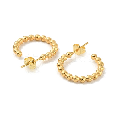 4 Pairs 4 Style 304 Stainless Steel Twist Rope & Oval & Ball Beaded C-shape Stud Earrings EJEW-TZ0001-01-1
