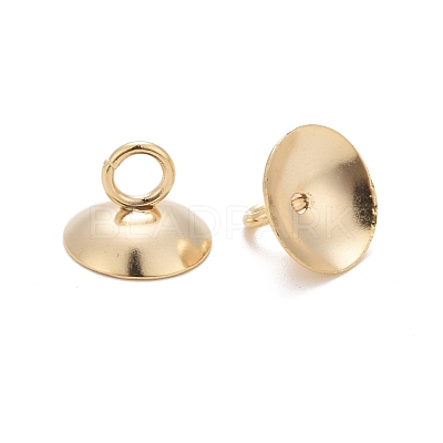 201 Stainless Steel Bead Cap Pendant Bails STAS-L244-27A-G-1