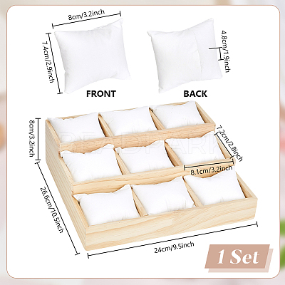 3-Tier 9 Grids Wood Bracelet Display Stands BDIS-WH0019-001-1
