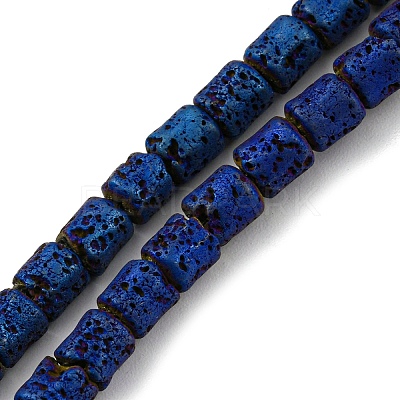Electroplated Natural Lava Rock Beads Strands G-Z032-J03-11C-1