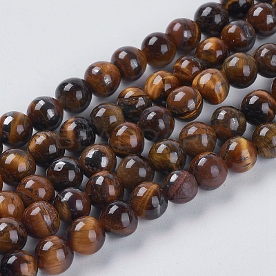 Natural Tiger Eye Beads Strands G-GSR6mmC014-AB-1
