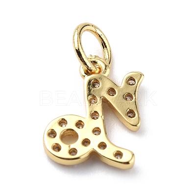 Brass Micro Pave Cubic Zirconia Charms ZIRC-F131-16G-03-1