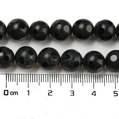 Natural Black Onyx Round Bead Strands G-L271-02-10mm-1