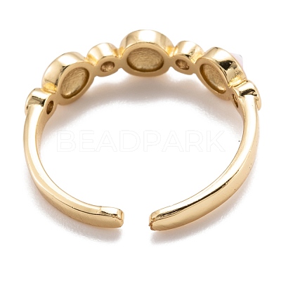 Brass Micro Pave Clear Cubic Zirconia Cuff Rings RJEW-I077-08G-1