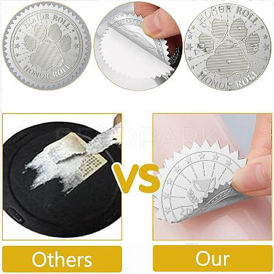 34 Sheets Silver Foil Embossed PET Picture Sticker DIY-WH0528-015-1
