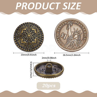 1-Hole Alloy Buttons FIND-FG0004-58A-1