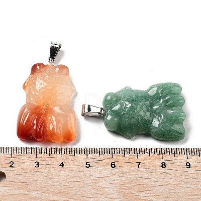 Natural & Synthetic Mixed Gemstone Pendants G-P520-10P-1