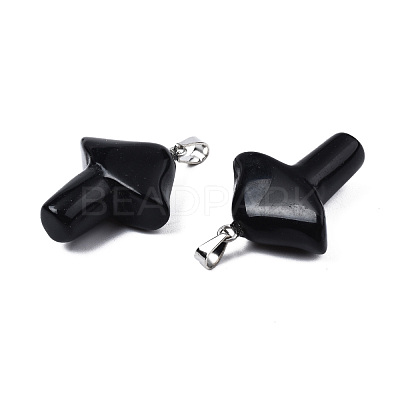 Natural Obsidian Pendants G-R480-02H-1
