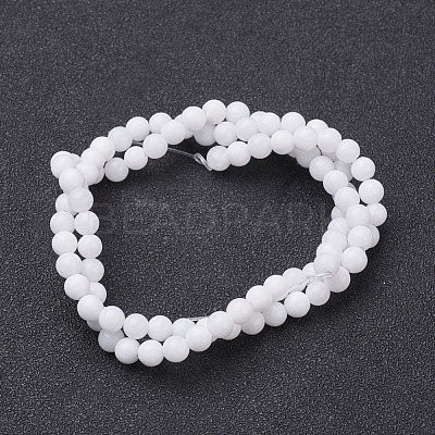 Natural White Jade Beads Strands X-GSR10mmC067-1