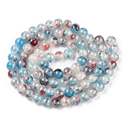 Baking Paint Crackle Glass Bead Strands DGLA-R053-05I-1