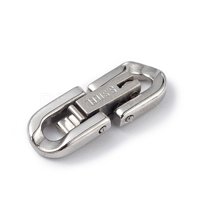 Non-Tarnish 304 Stainless Steel Fold Over Clasps X-STAS-G307-11A-P-1