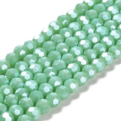 Electroplate Opaque Glass Beads Strands EGLA-A035-P6mm-A14-1